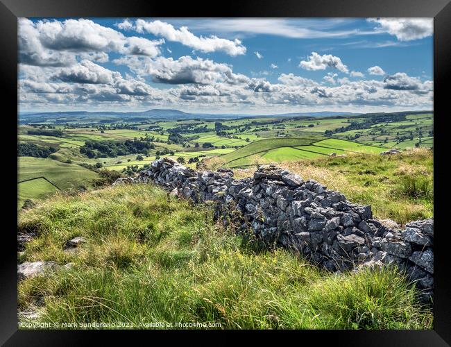 View over Malhamdale to Pendle Hill Framed Print by Mark Sunderland