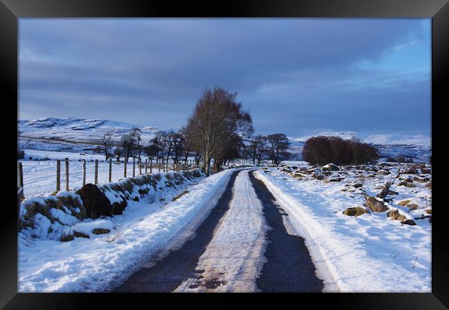 Winter Landscape - the Scottish Highlands Framed Print by Jacqi Elmslie