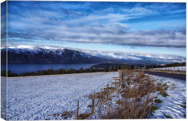 Winter by Loch Ness Canvas Print by Jacqi Elmslie