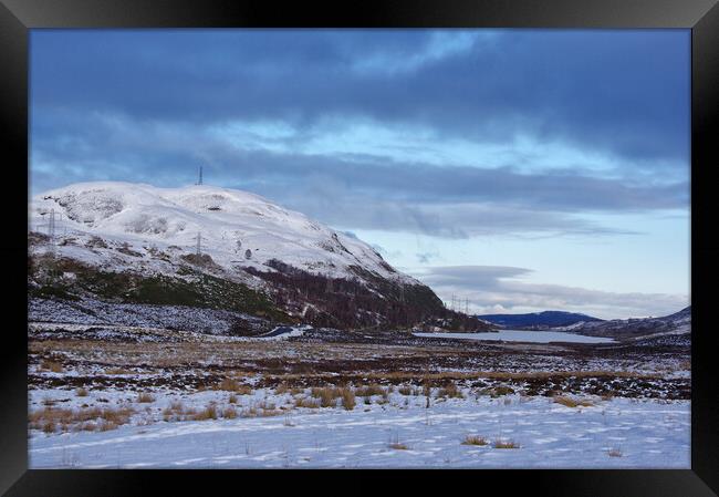 Snowy Mountain beside a Highland Loch Framed Print by Jacqi Elmslie