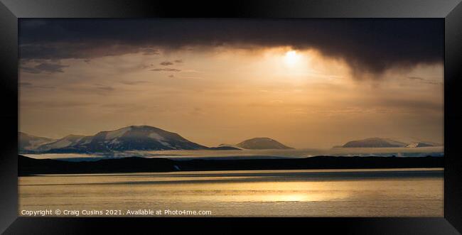 Arctic Sunset Framed Print by Wall Art by Craig Cusins
