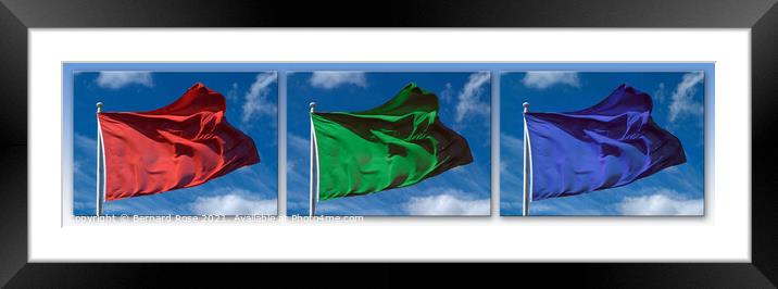 RGB Flag Triptych Framed Mounted Print by Bernard Rose Photography