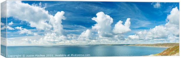 Whitsand Bay Seascape Canvas Print by Justin Foulkes
