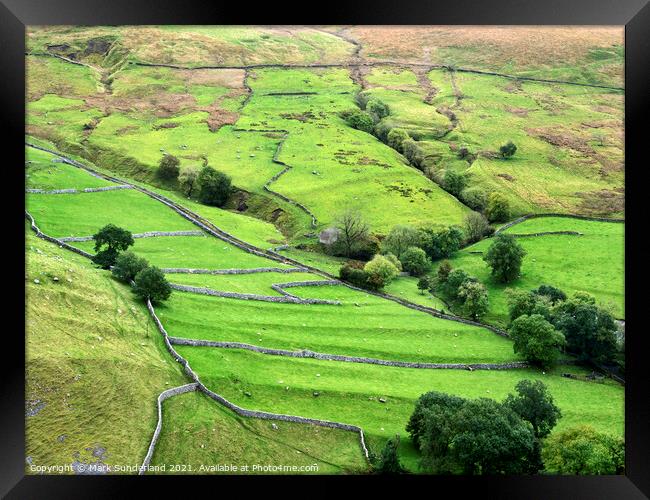 Malhamdale from above Gordale Scar Framed Print by Mark Sunderland