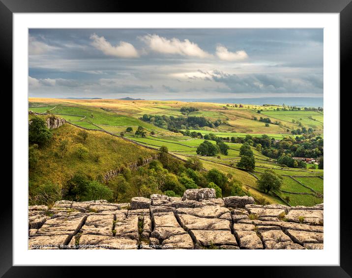 View from Malham Cove Framed Mounted Print by Mark Sunderland
