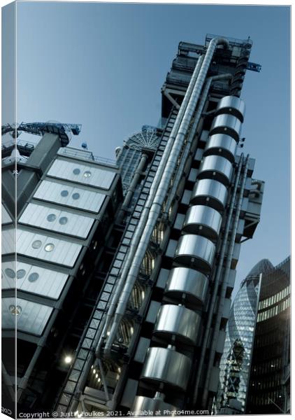 The Lloyds building, London Canvas Print by Justin Foulkes