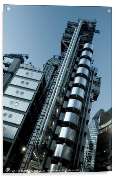 The Lloyds building, London Acrylic by Justin Foulkes