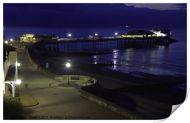 Cromer Pier at night Print by Rob Hawkins