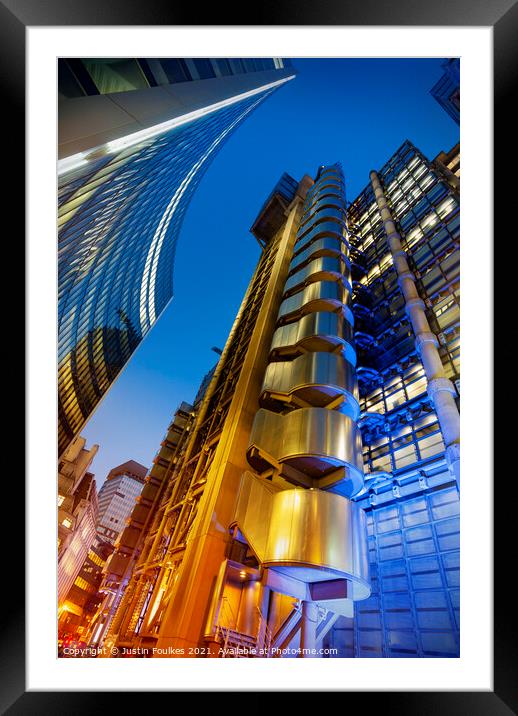 Lloyds building, The City of London Framed Mounted Print by Justin Foulkes
