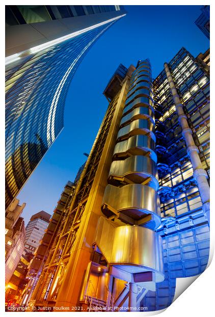 Lloyds building, The City of London Print by Justin Foulkes