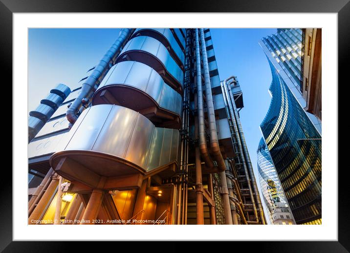The Lloyds building, City of London Framed Mounted Print by Justin Foulkes