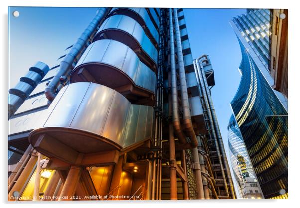 The Lloyds building, City of London Acrylic by Justin Foulkes