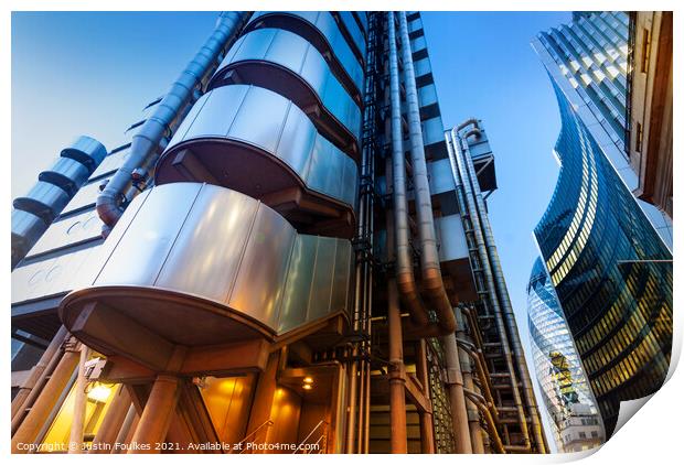 The Lloyds building, City of London Print by Justin Foulkes