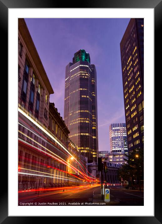 Tower 42, The City of London Framed Mounted Print by Justin Foulkes