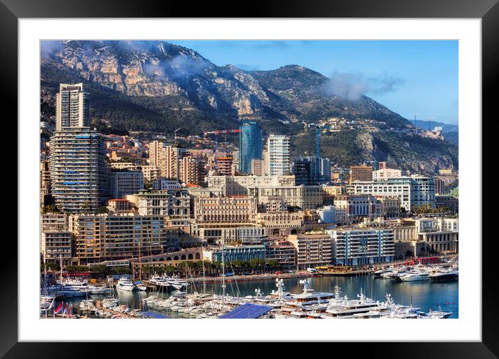 Monaco Cityscape Framed Mounted Print by Artur Bogacki