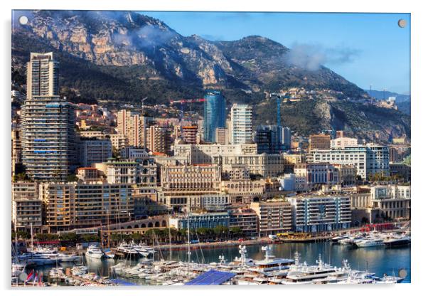 Monaco Cityscape Acrylic by Artur Bogacki
