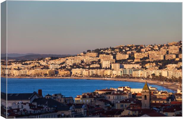 City of Nice in France at Sunrise Canvas Print by Artur Bogacki