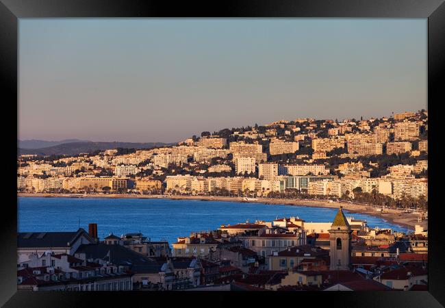City of Nice in France at Sunrise Framed Print by Artur Bogacki