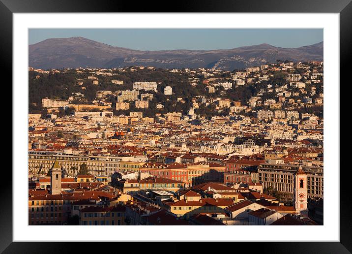 City of Nice at Sunrise in France Framed Mounted Print by Artur Bogacki