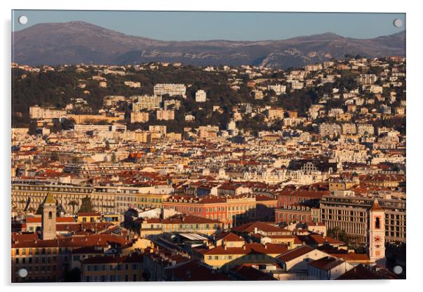 City of Nice at Sunrise in France Acrylic by Artur Bogacki