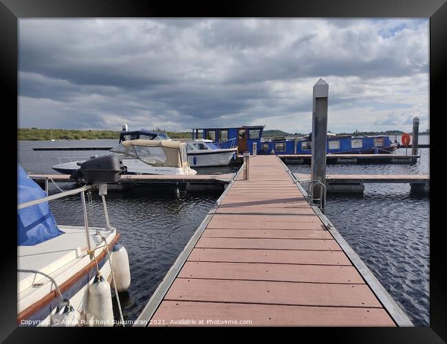 Bellyleauge co.roscommonIreland may16 2021 a view of pier and wooden bridge in Lanesborough, Framed Print by Anish Punchayil Sukumaran