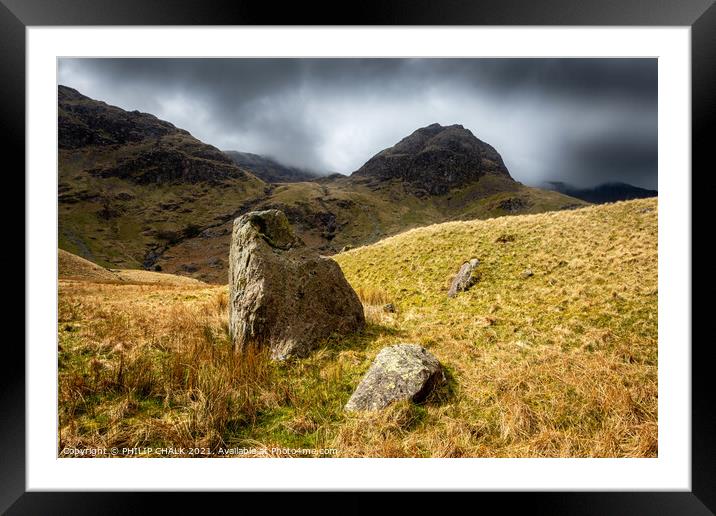 Greenhow end in the lake district Cumbria landscape  512  Framed Mounted Print by PHILIP CHALK