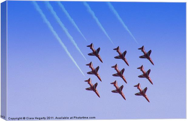 Red Arrows (Newcastle Co.Down 2011) Canvas Print by Ciara Hegarty