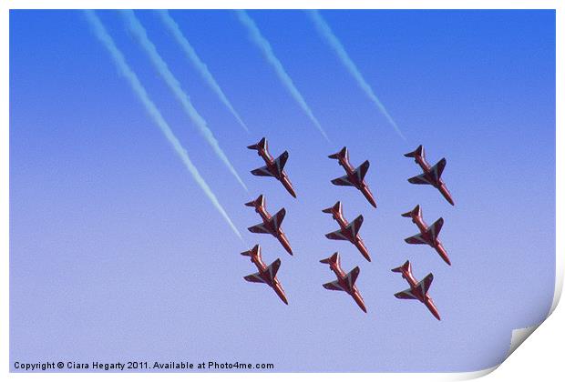 Red Arrows (Newcastle Co.Down 2011) Print by Ciara Hegarty