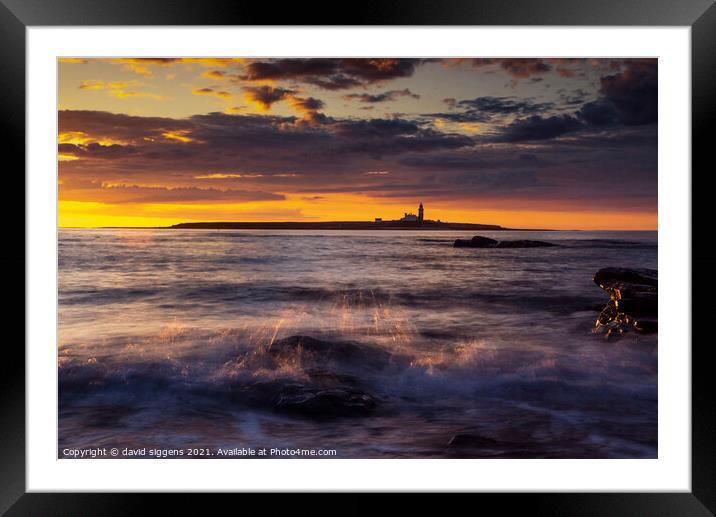 Amble links Northumberland splash Framed Mounted Print by david siggens