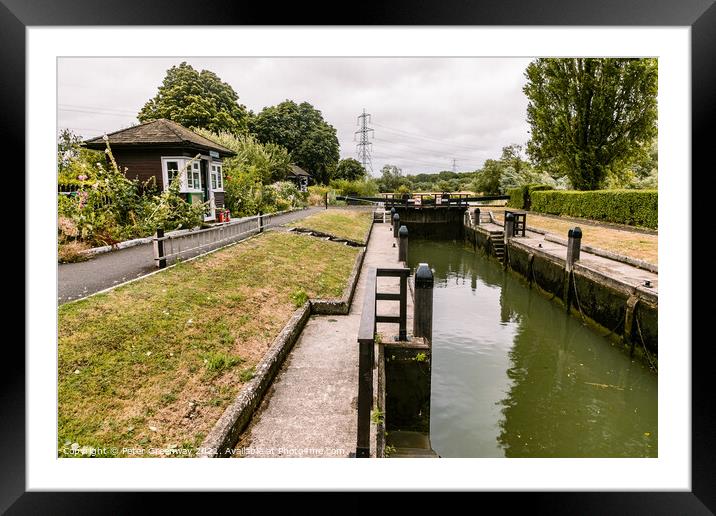 The Canal Lock At Northmoor, Oxfordshire Framed Mounted Print by Peter Greenway