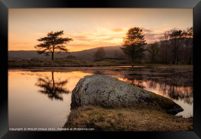 Kelly hall tarn sunset in the lake district Cumbria 513  Framed Print by PHILIP CHALK