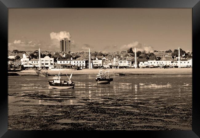 Boats Southend on Sea Beach Essex England Framed Print by Andy Evans Photos