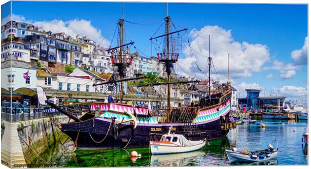 Brixham The Golden Hind Canvas Print by Peter F Hunt