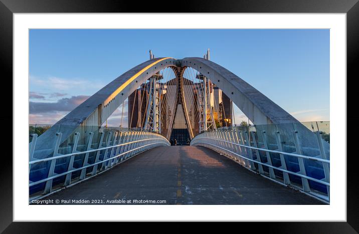 Footbridge at Salford Quays Framed Mounted Print by Paul Madden