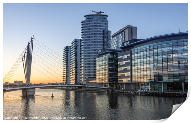 Media City and Salford Quays Print by Paul Madden