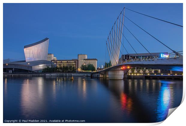 Media City Bridge and Imperial War Museum Print by Paul Madden