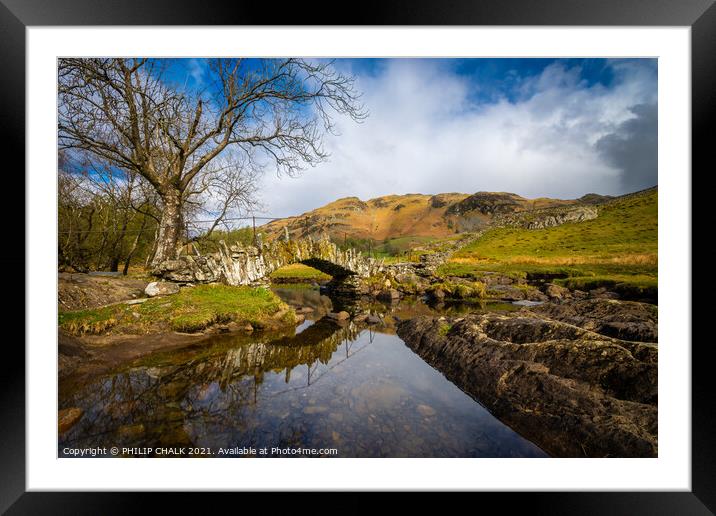 Slaters bridge in the lake district Cumbria 514  Framed Mounted Print by PHILIP CHALK