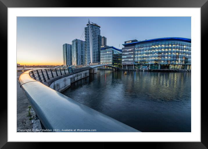 Media City from Salford Quays Framed Mounted Print by Paul Madden