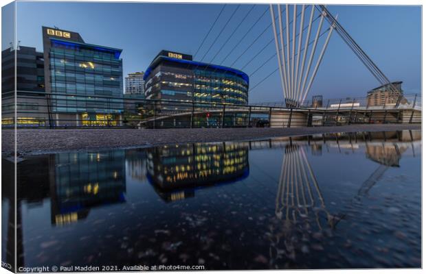 Media City Reflections Canvas Print by Paul Madden