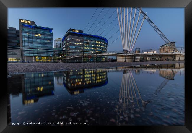 Media City Reflections Framed Print by Paul Madden