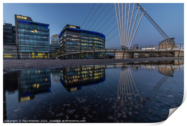 Media City Reflections Print by Paul Madden