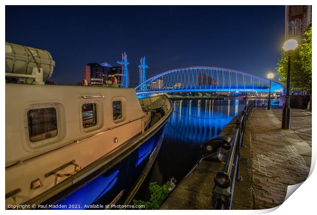 Salford Quays at Night Print by Paul Madden