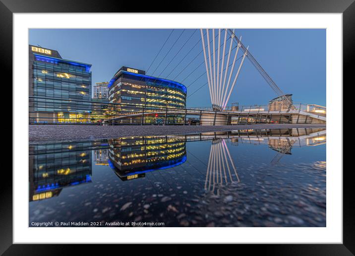 Reflections of Media City Framed Mounted Print by Paul Madden