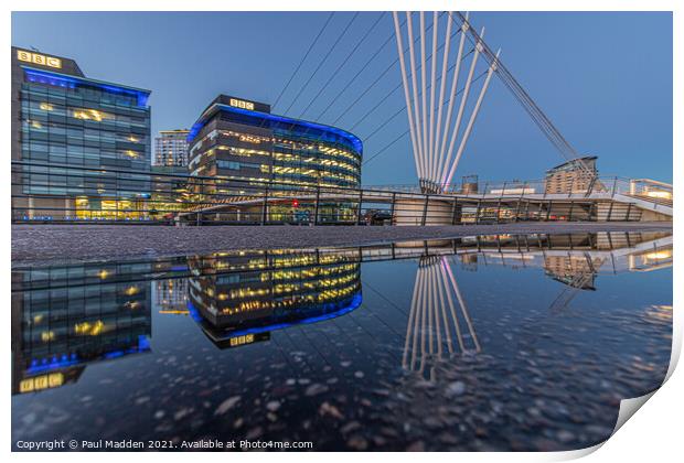 Reflections of Media City Print by Paul Madden