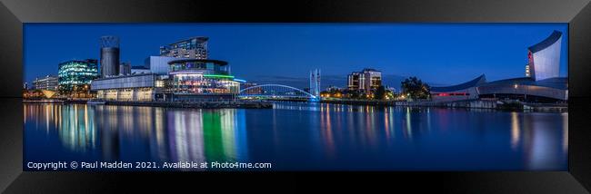 Salford Quays North Bay Panorama Framed Print by Paul Madden