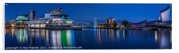 Salford Quays North Bay Panorama Acrylic by Paul Madden