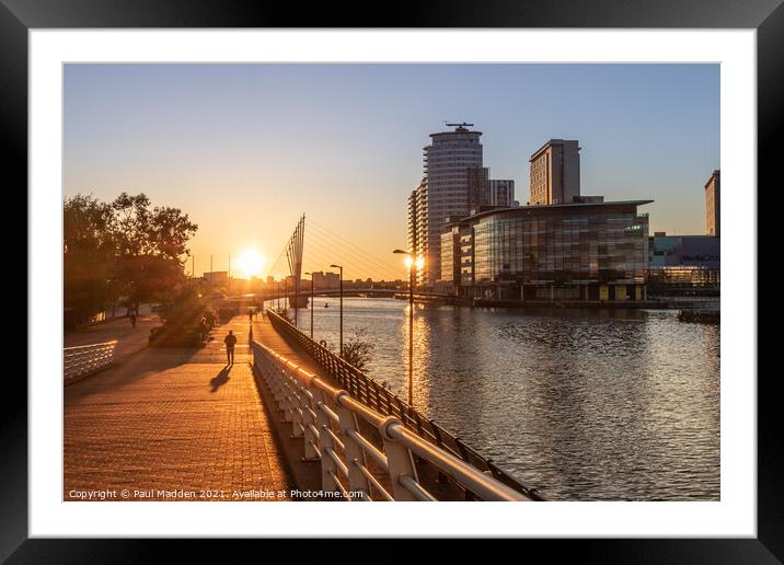 Salford Quays Sunset Framed Mounted Print by Paul Madden