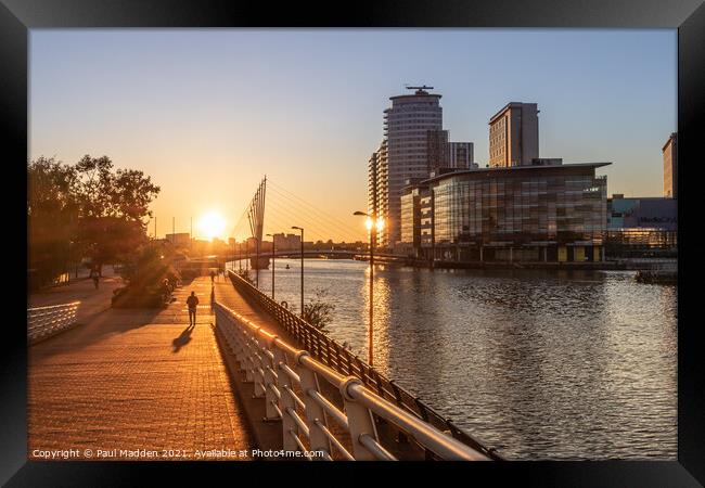Salford Quays Sunset Framed Print by Paul Madden