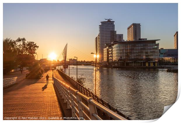 Salford Quays Sunset Print by Paul Madden