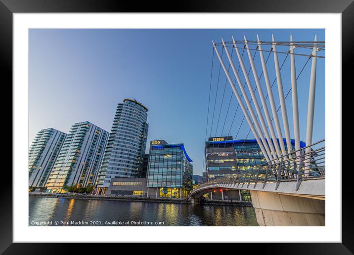 The Bridge To Media City Framed Mounted Print by Paul Madden